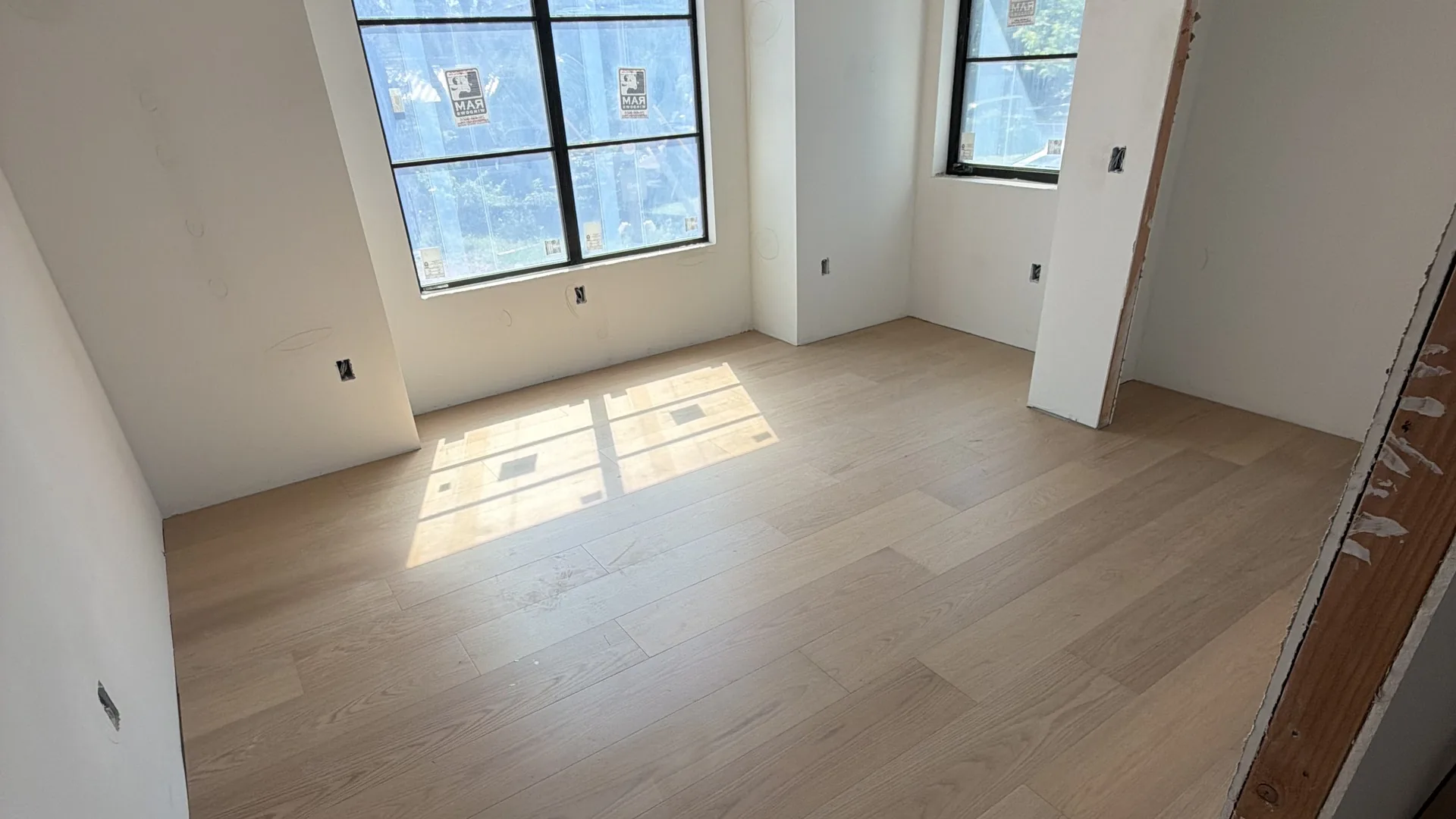 A white oak floor laid and finished