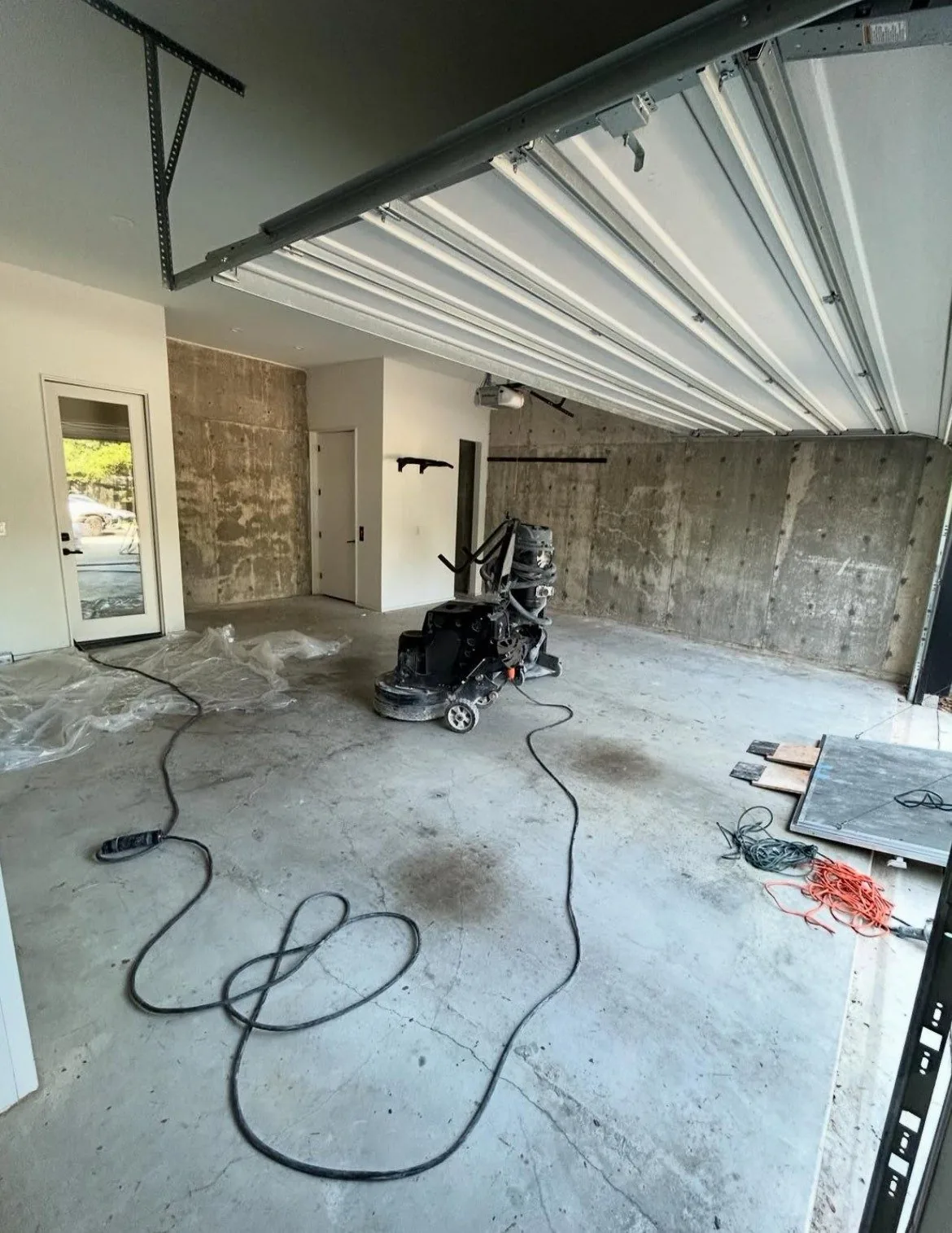 Diamond grinding bare concrete before coating
