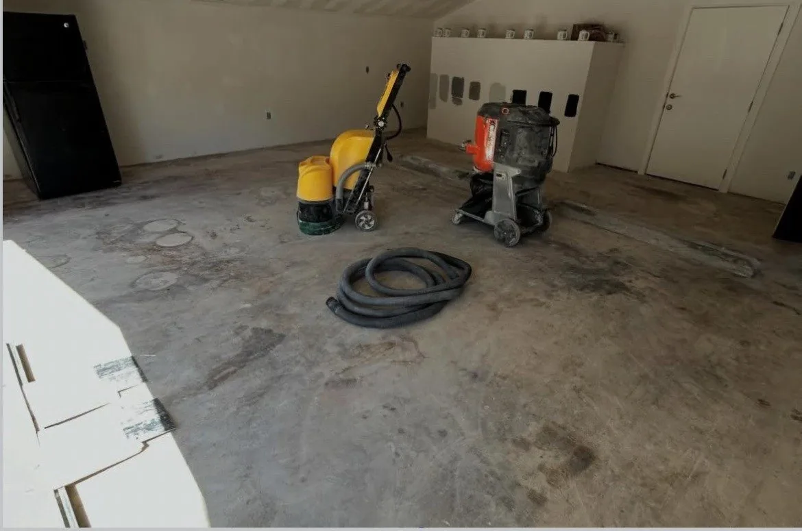 Raw slab prepped for epoxy